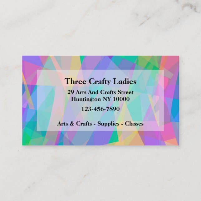 Arts And Crafts Theme Colourful  Business Card (Front)