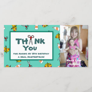 Arts and Crafts Theme Photo Thank You Note Card