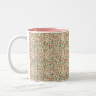 Arts and Crafts Vintage Botanical Pastel Necktie Two-Tone Coffee Mug