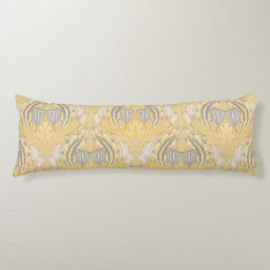 Arts and Crafts Walter Crane Blue White Tulips Body Pillow