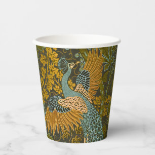 Arts and Crafts Walter Crane Peacock Pattern Paper Cups