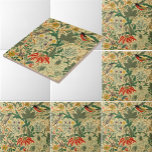 Arts & Crafts Birds & Flowers Pattern by Voysey Tile<br><div class="desc">This is a digitally enhanced print of an antique c. 1925 Birds and Flowers pattern by Arts and Crafts architect Charles Francis Annesley Voysey. You can customize the background colour.</div>