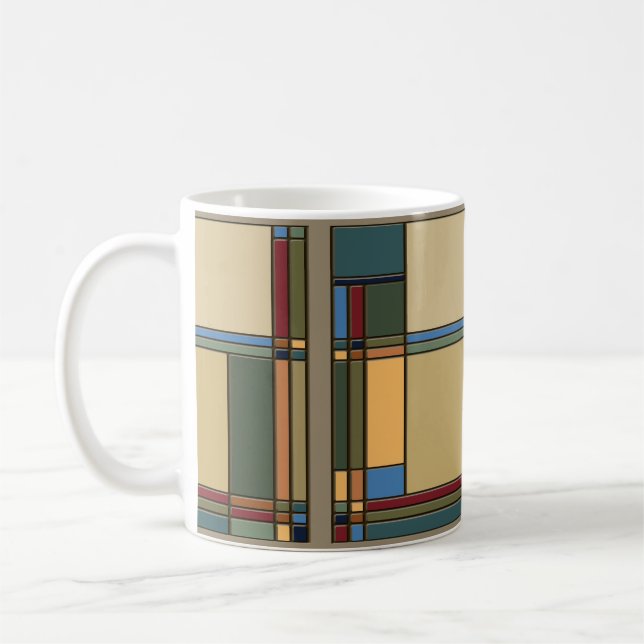 Arts & Crafts Bold Geometric Pattern Coffee Mug (Left)