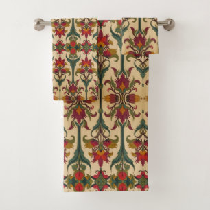 Arts & Crafts Craftsman and Mission Style floral  Bath Towel Set