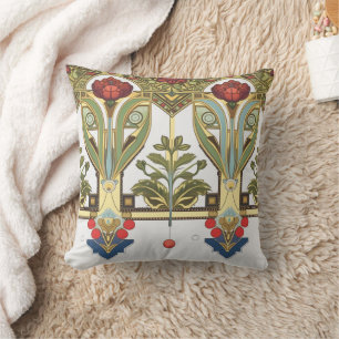 Arts & Crafts Craftsman and Mission Style floral  Throw Pillow