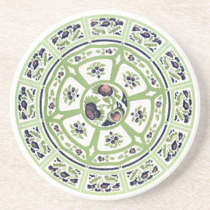 Arts & Crafts, Craftsman or Mission Floral Plate Coaster