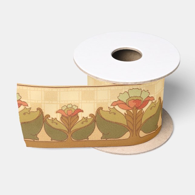 Arts & Crafts, Craftsman or Mission Style Flowers Satin Ribbon (Spool)