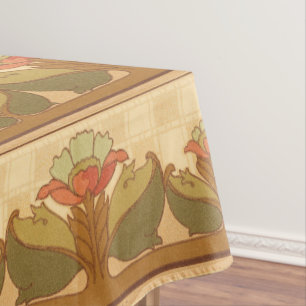 Arts & Crafts, Craftsman or Mission Style Flowers Tablecloth