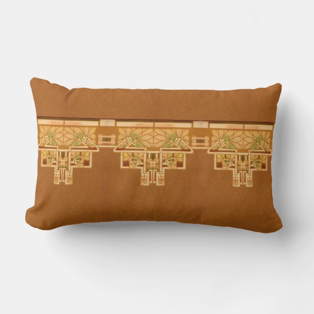 Arts & Crafts, Craftsman or Mission Style Foliage Lumbar Pillow (Front)