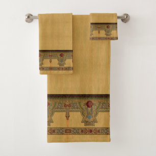 Arts & Crafts, Craftsman or Mission Style Rose Bath Towel Set