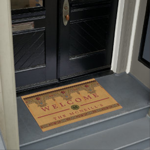 Arts & Crafts, Craftsman or Mission Style Roses Doormat