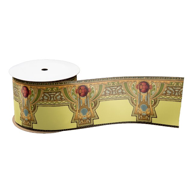 Arts & Crafts, Craftsman or Mission Style Roses Satin Ribbon (Spool)