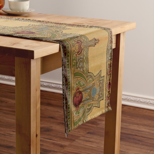 Arts & Crafts, Craftsman or Mission Style Roses Short Table Runner (In Situ)