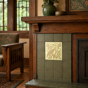 Arts & Crafts Craftsman Style Bird In Tree Tile