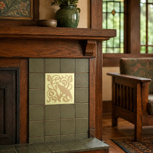Arts & Crafts Craftsman Style Bird In Tree Tile