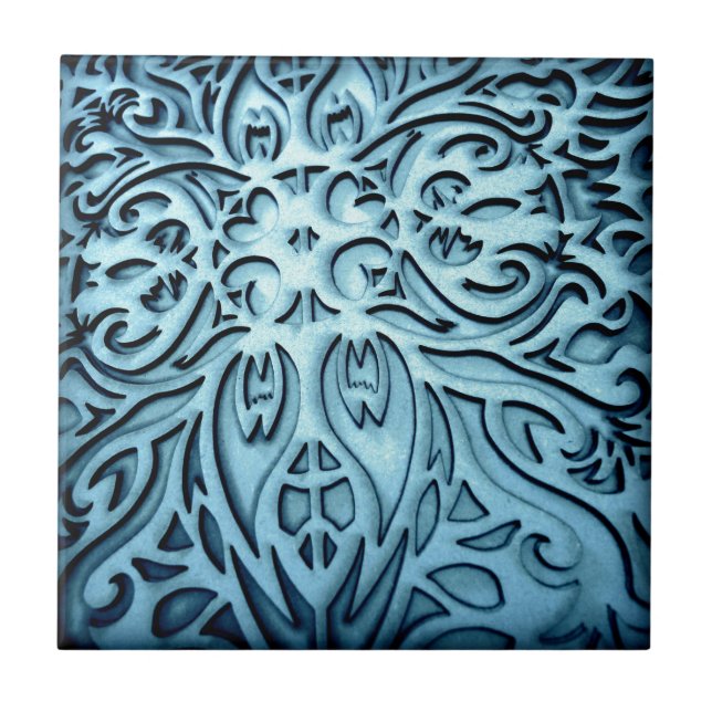 Arts & Crafts Decorative Tile in Blue (Front)