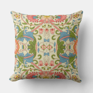 Arts & Crafts Floral Colourful Vintage Pattern Throw Pillow