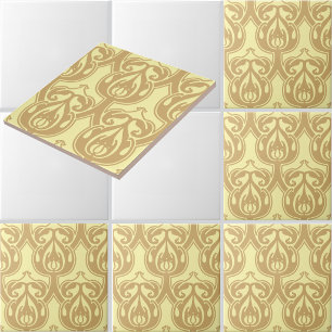 Arts & Crafts Foliage Pattern Customizable Colours Tile