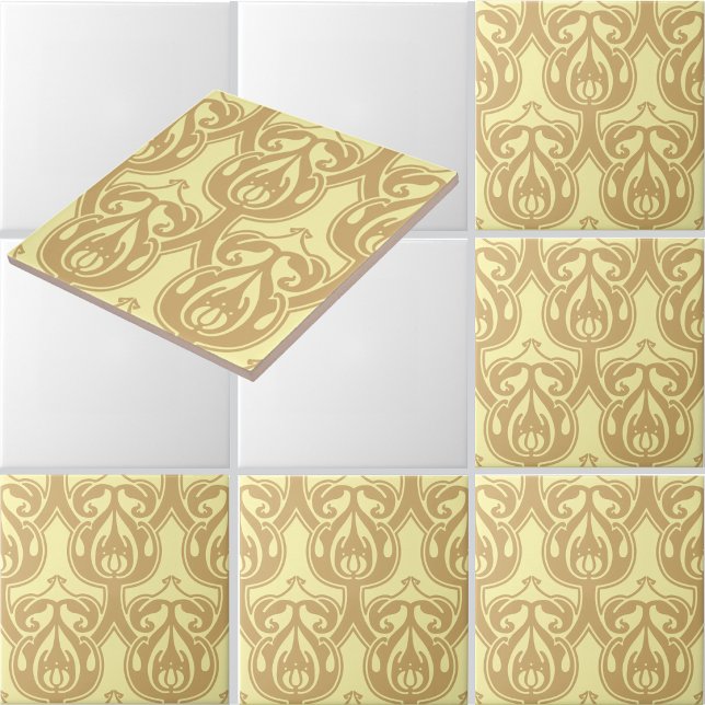 Arts & Crafts Foliage Pattern Customizable Colours Tile (Creator Uploaded)