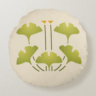 Arts & Crafts Ginkgo Round Pillow