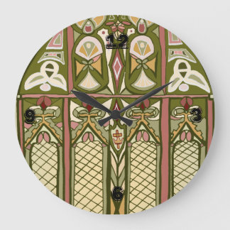 Arts & Crafts stained glass inspired clock! Large Clock