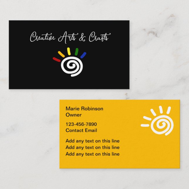 Arts & Crafts Theme Business Cards Template (Front/Back)