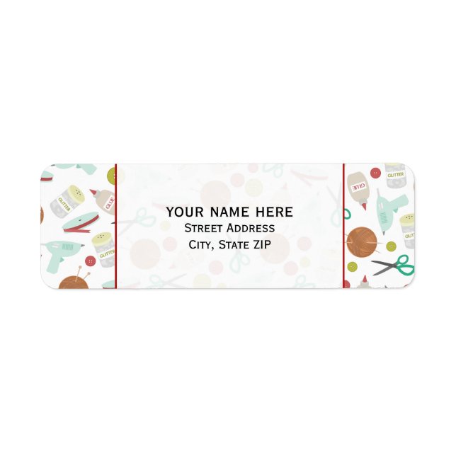 Arts & Crafts Themed Address Label (Front)