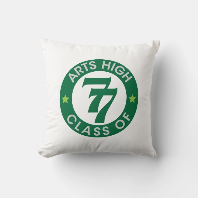 Arts High School Class of 77 Logo Throw Pillow (Front)