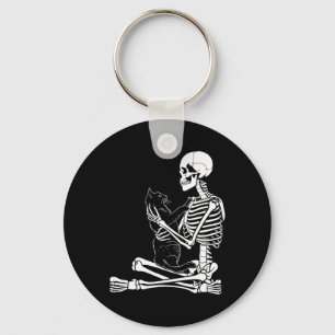 Arts Kitty Skeleton Halloween Costume Skull And Ca Keychain