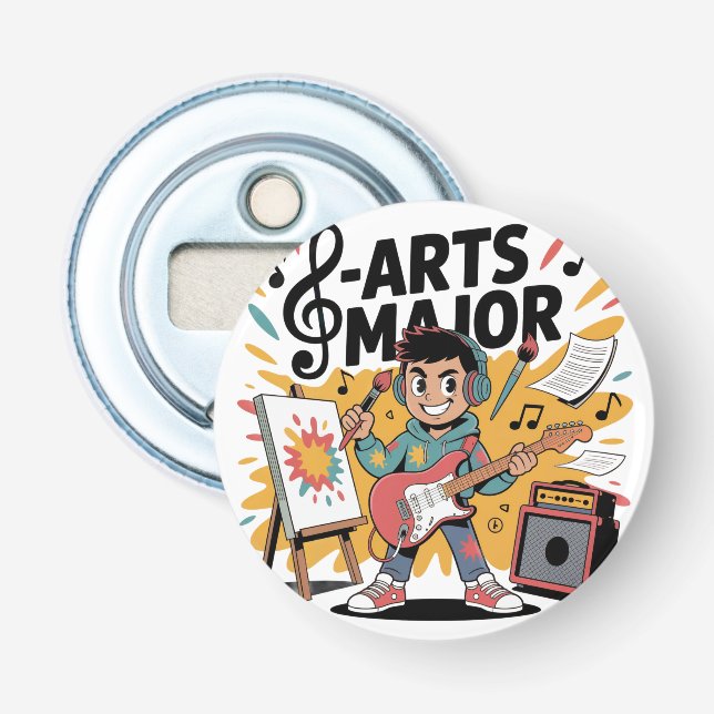Arts Major Boy - Illustration Unique Creation Bottle Opener (Front)