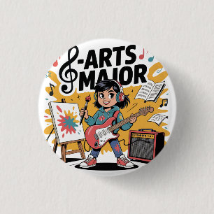 Arts Major Cartoon Illustration - Unique Creative  1 Inch Round Button
