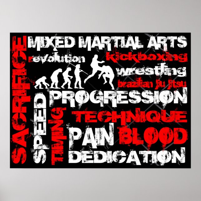 Arts martiaux mixtes - Poster des éléments de la r (Devant)