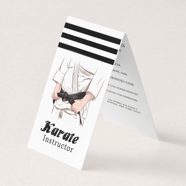 Arts martiaux Sensei ceinture noire Carte de visit (Devant)