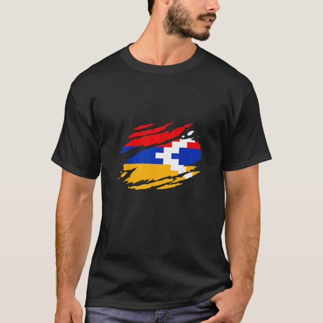 Artsakh Flag Proud Artsakh Support Artsakh Strong  T-Shirt (Front)