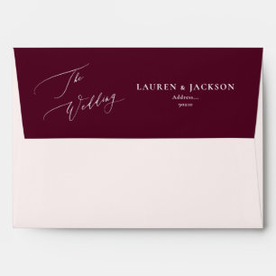 ArtsApp Blush Burgundy Calligraphy Wedding DIY  Envelope