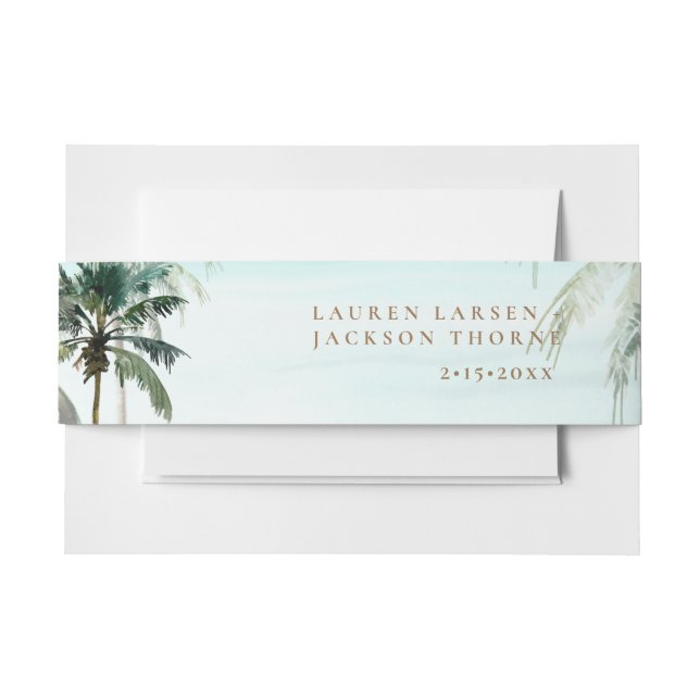 ArtsApp Chic Tropical Paradise Wedding Invitation Belly Band (Front Example)