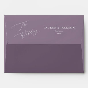 ArtsApp Dusty Purple Calligraphy Wedding DIY  Envelope