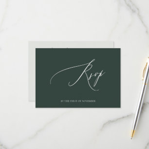 ArtsApp Elegant Lush Green RSVP Luxe Calligraphy Card