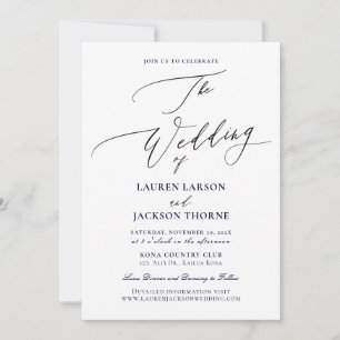 ArtsApp Elegant Luxe Calligraphy Wedding DIY Colou Invitation