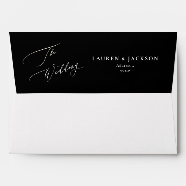 ArtsApp Elegant Luxe Calligraphy Wedding Envelope (Back (Top Flap))