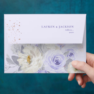 ArtsApp Elegant Watercolor Dusty Purple Roses Envelope