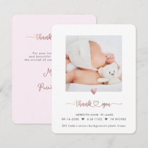 ArtsApp Faux Rose Gold Shower Thank You Invitation