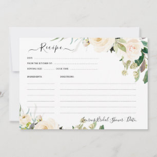 ArtsApp H2 Alabaster Roses Bridal Shower Recipe Invitation
