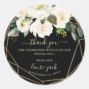 ArtsApp H2 Alabaster Roses DIY Event Thank You Classic Round Sticker