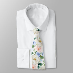 ArtsApp H2 Blush Blue Roses Wedding Tie