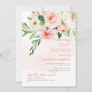 ArtsApp H2 Blush Pink Roses Dusty Blue Foliage Invitation