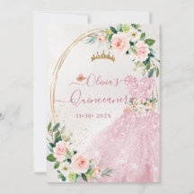 ArtsApp H2 Blush Pink Roses Sparkling Quinceanera