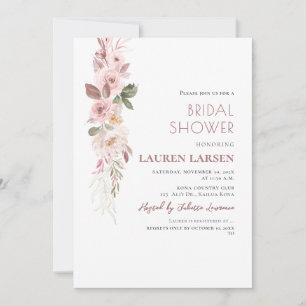 ArtsApp H2 Dusty Pink Roses Bridal Shower  Invitation