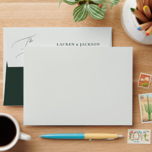 ArtsApp Lush Green Calligraphy Wedding DIY Colour Envelope