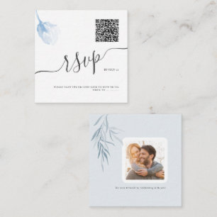 ArtsApp QR Code RSVP Watercolor Blue Rose Card